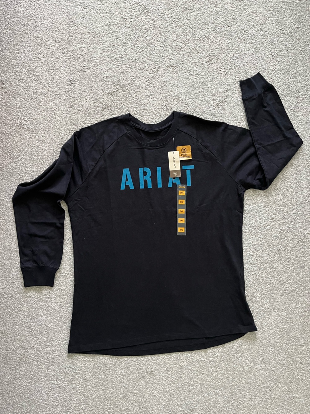 NWT Ariat Black Long Sleeve Tee with Ariat Graphic Size XXL